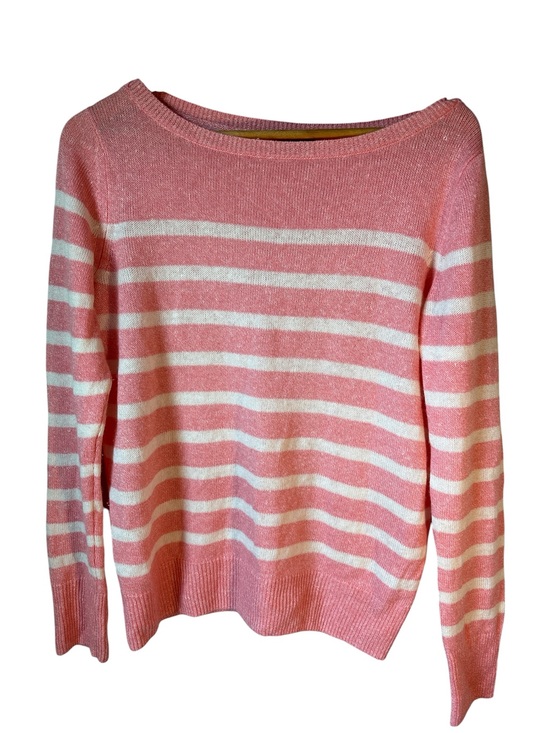 Vineyard Vines Sweaters - Vineyard Vines Cayman Striped Cashmere Linen Blend Preppy Sweater Small Pink